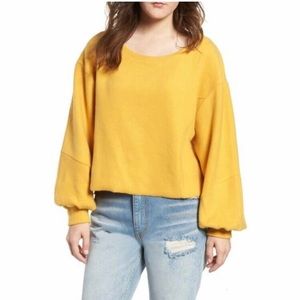 Bp Blouson Long Sleeve Fleece Pullover Yellow